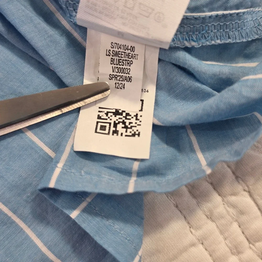 Old Navy Striped Sweetheart Peplum Top Blue White Women Medium New With Tags NWT